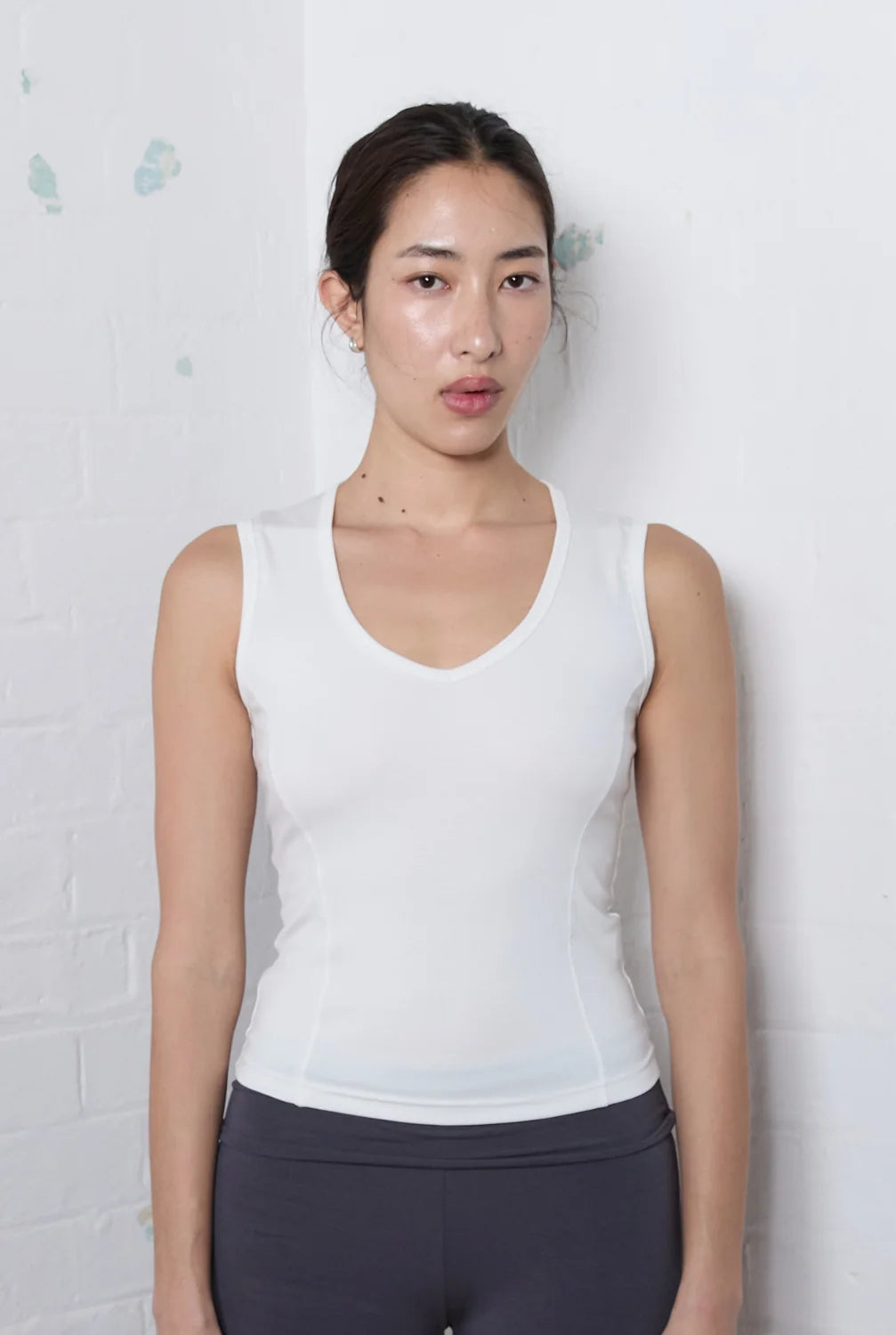 V Neck Tank - White