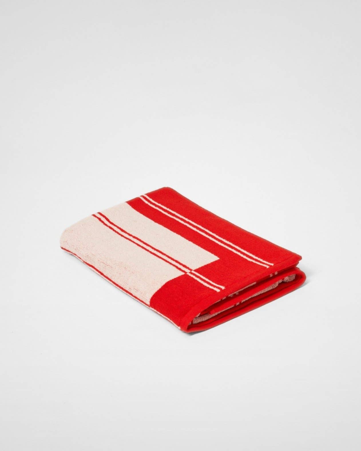 Twin Stripe Towel - Cherry Red