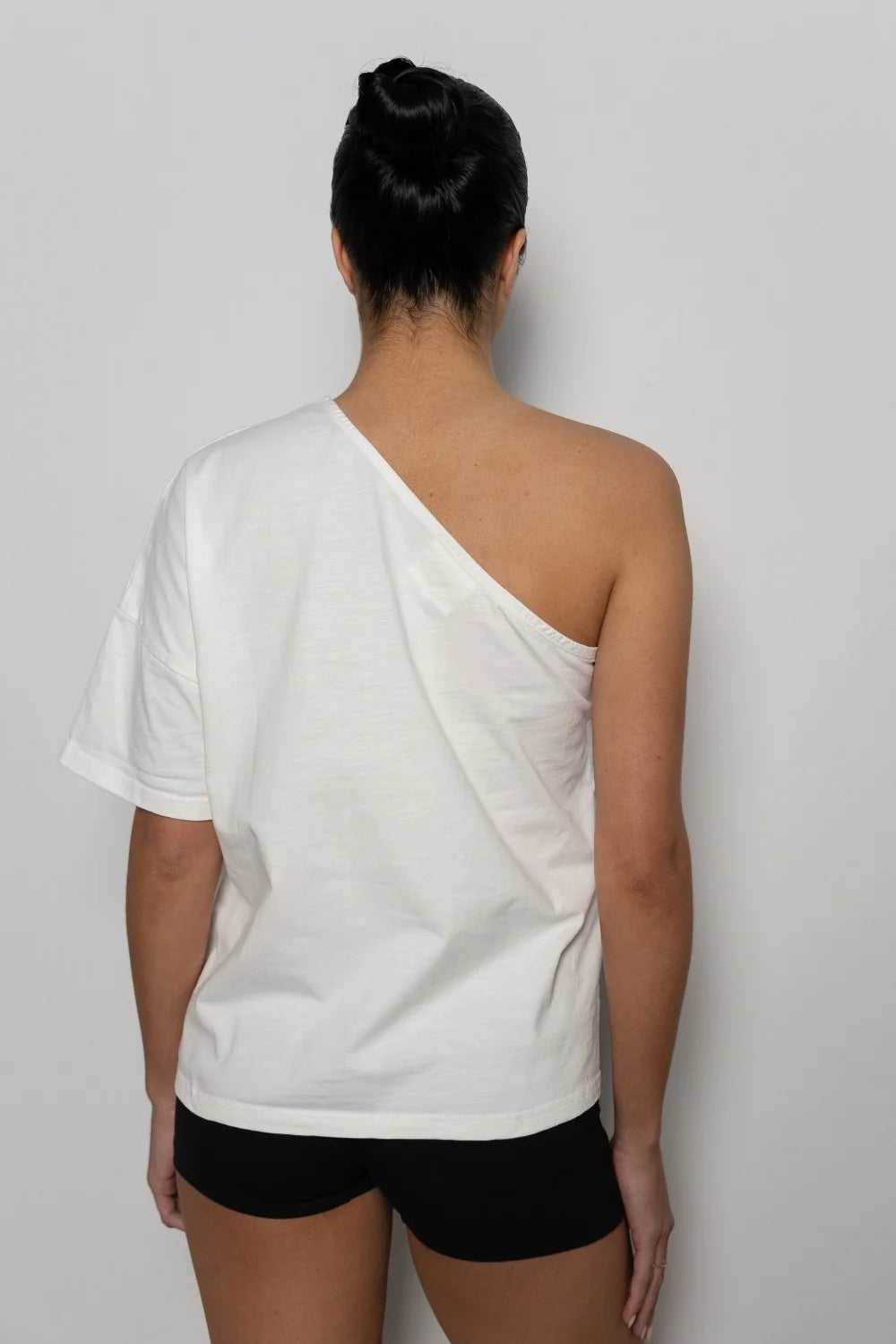 One Shoulder T-Shirt - White