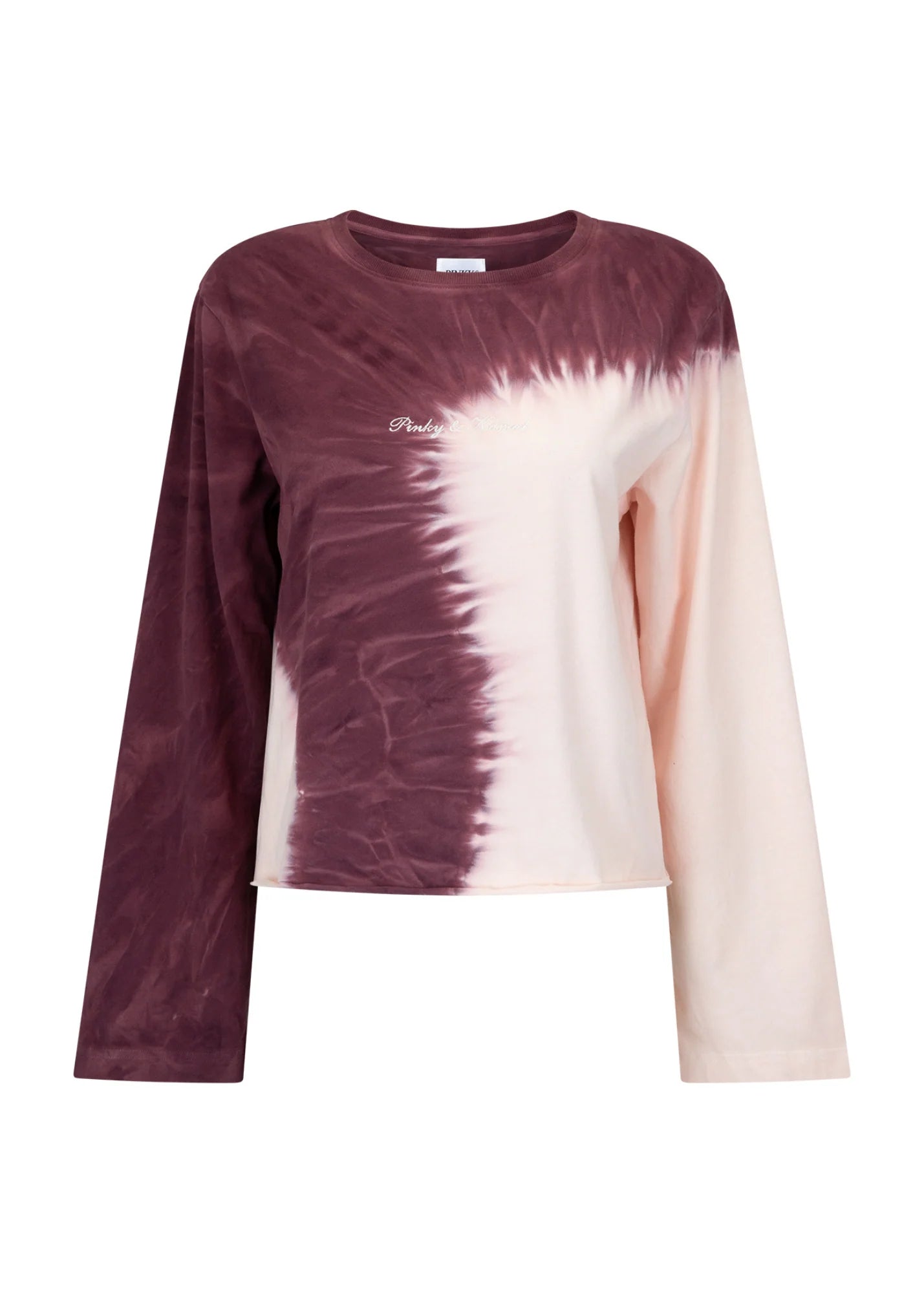 Tie Dye Long Sleeve Top - Pink/Burgundy
