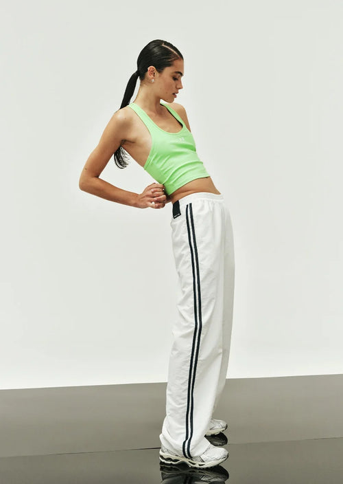 Relay Spray Track Pant In White & Dark Navy