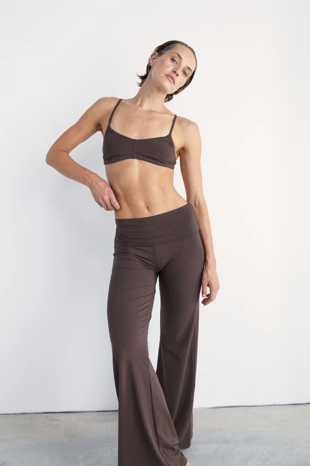Full Length Yin Flare - Dark Brown - Organic Cotton/Bamboo