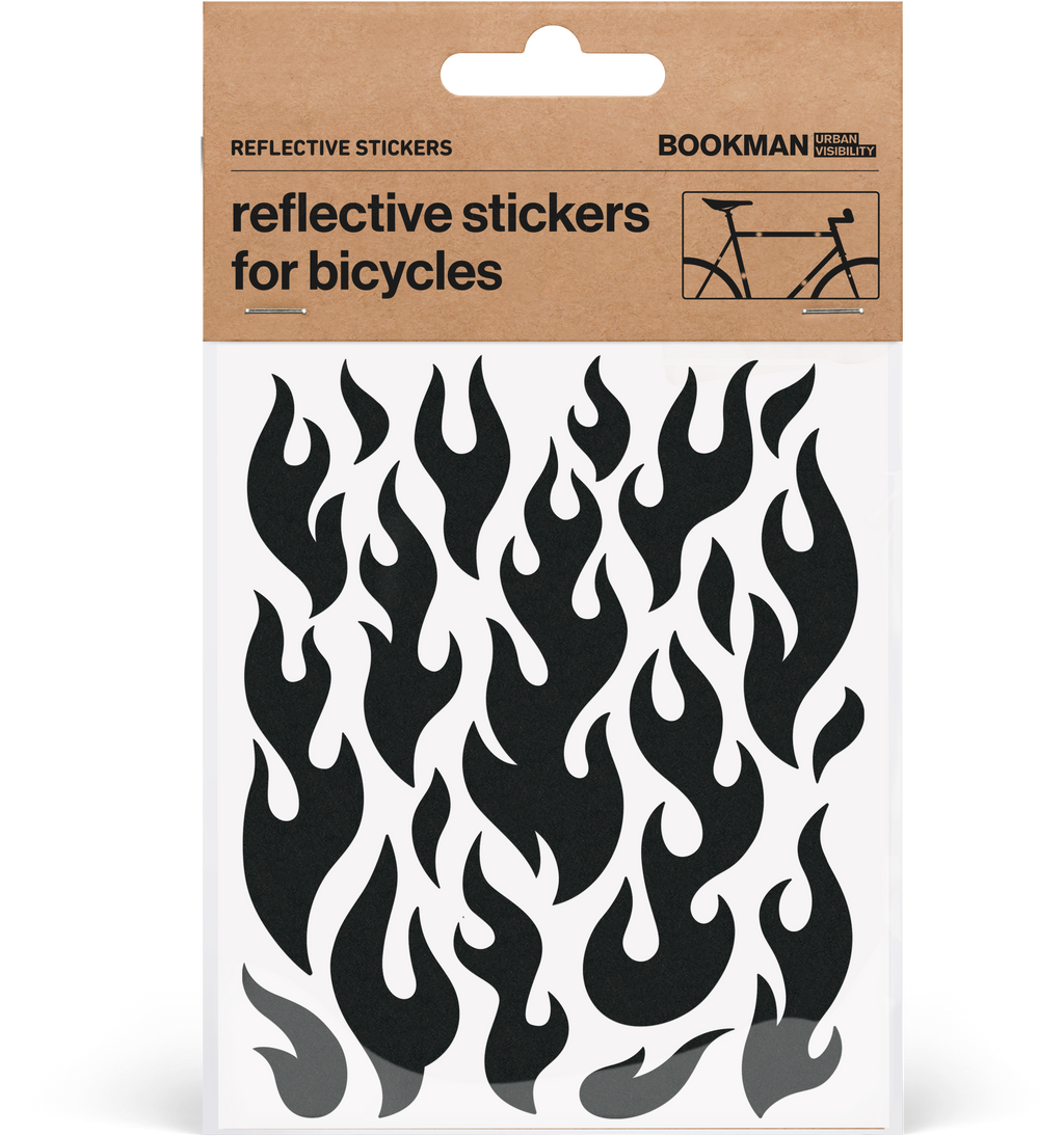 Reflective Stickers Flames Black