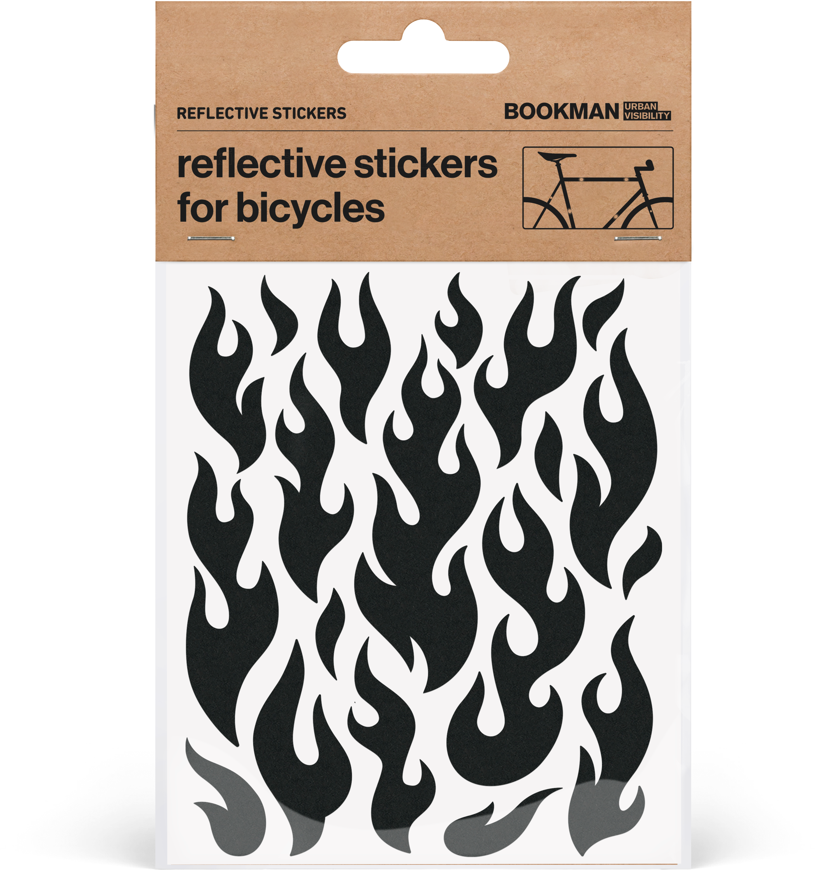 Reflective Stickers Flames Black