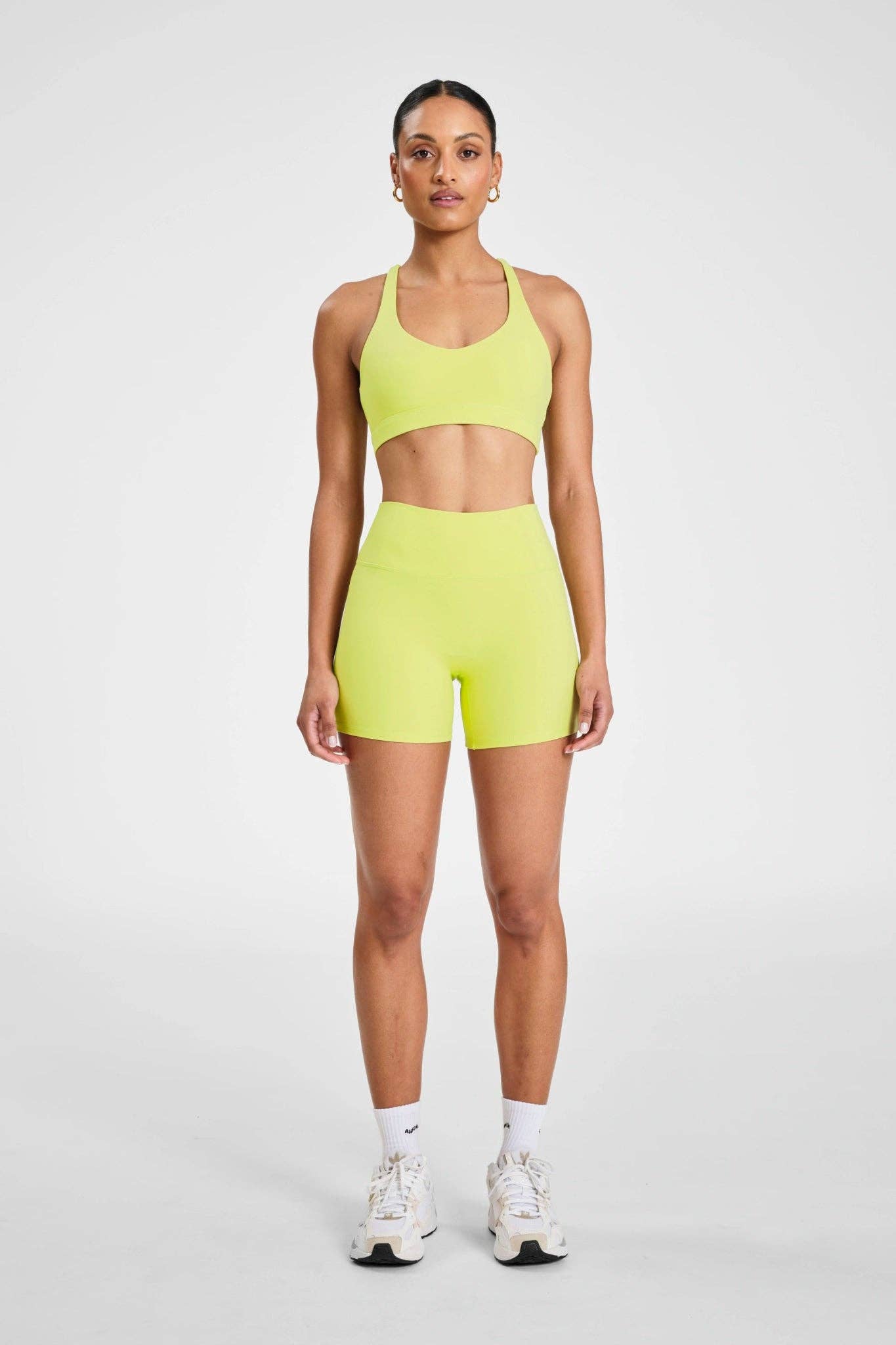 CLOUDCORE Cross Back Sports Bra: Lime