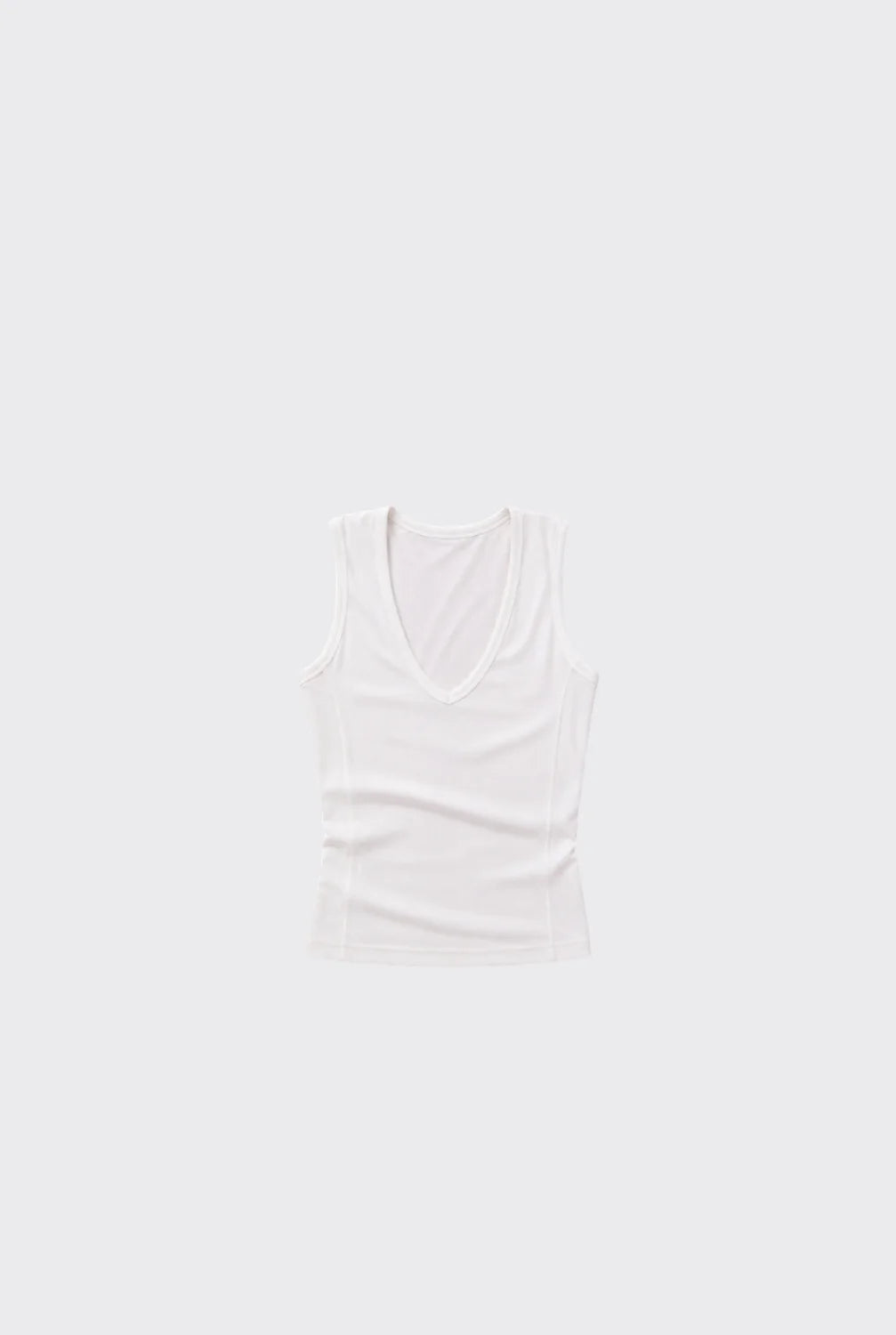 V Neck Tank - White