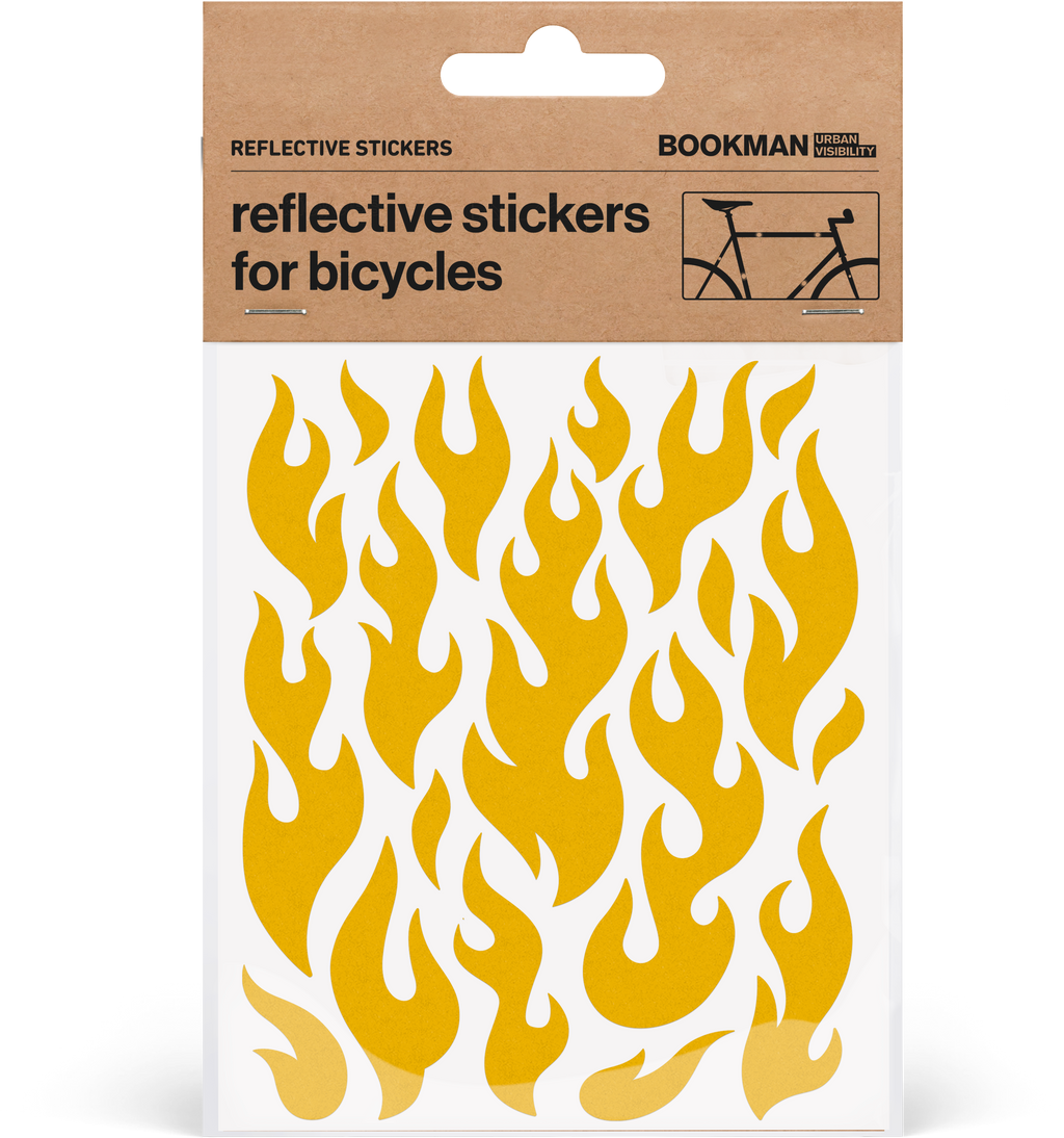 Reflective Stickers Flames Yellow
