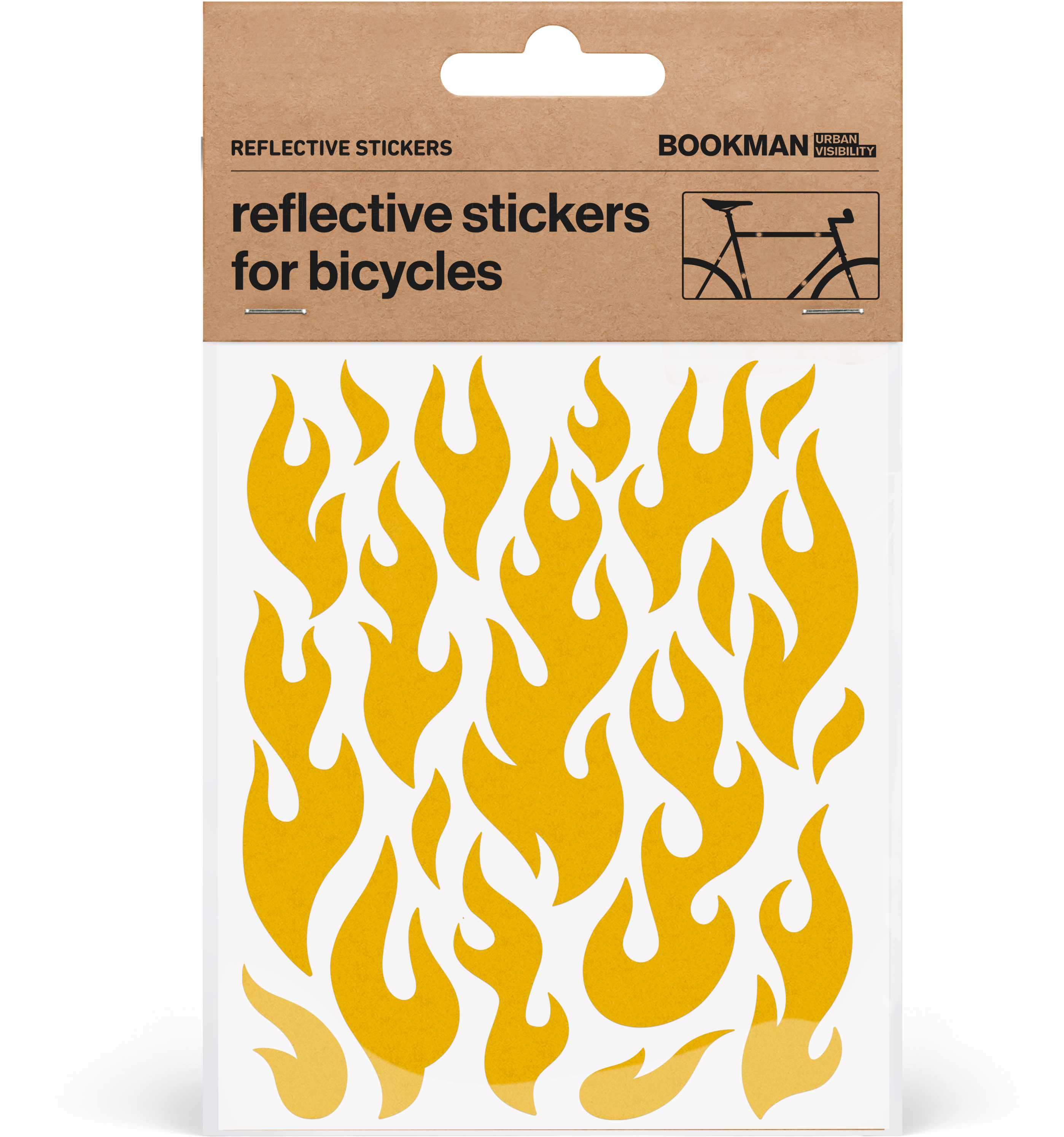Reflective Stickers Flames Yellow