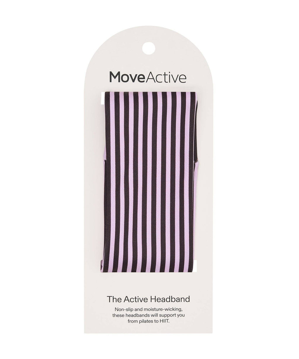 Active Headband - Espresso Pink Stripe