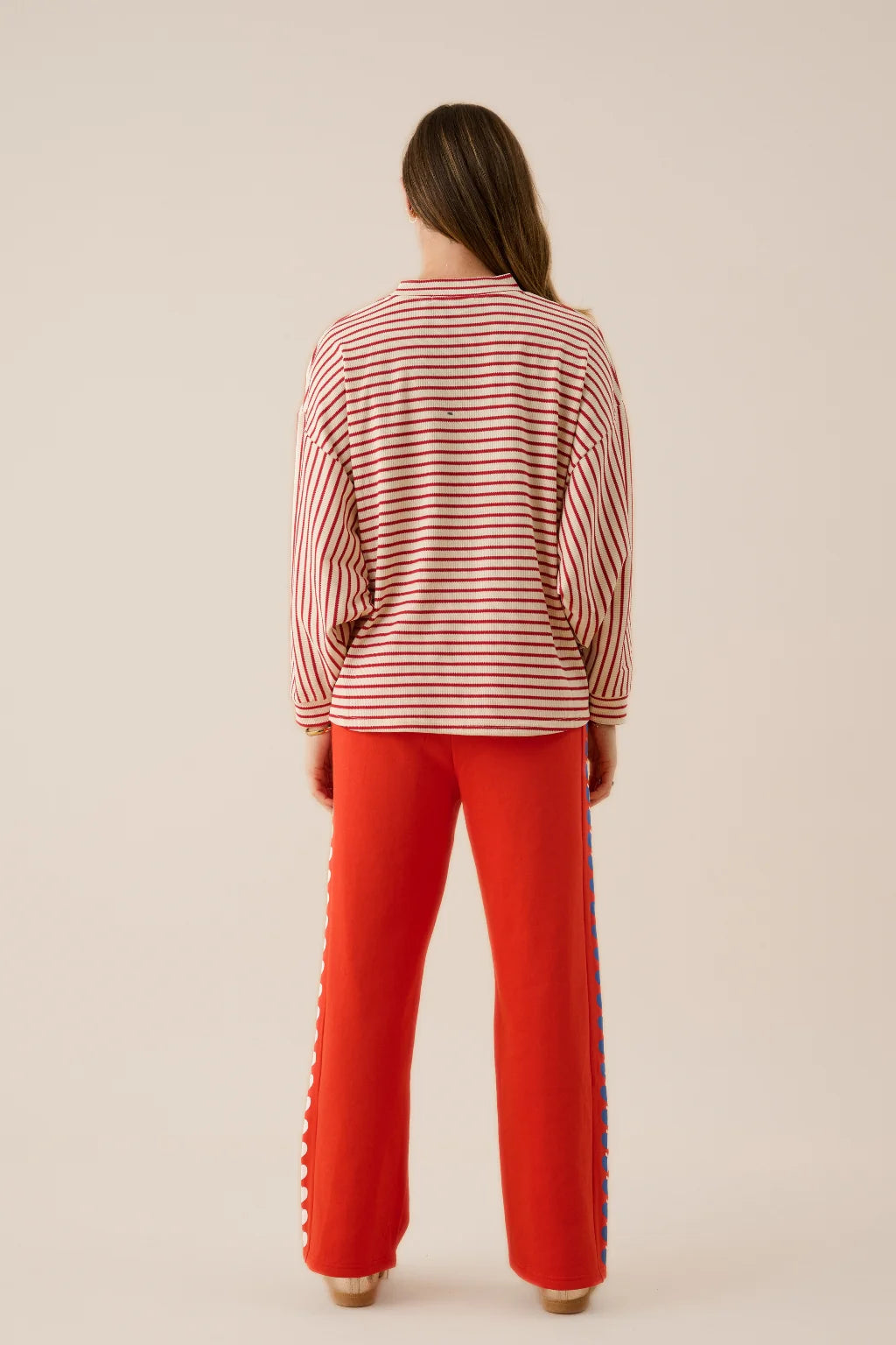AJM Waffle Long Sleeve Top Red Alert