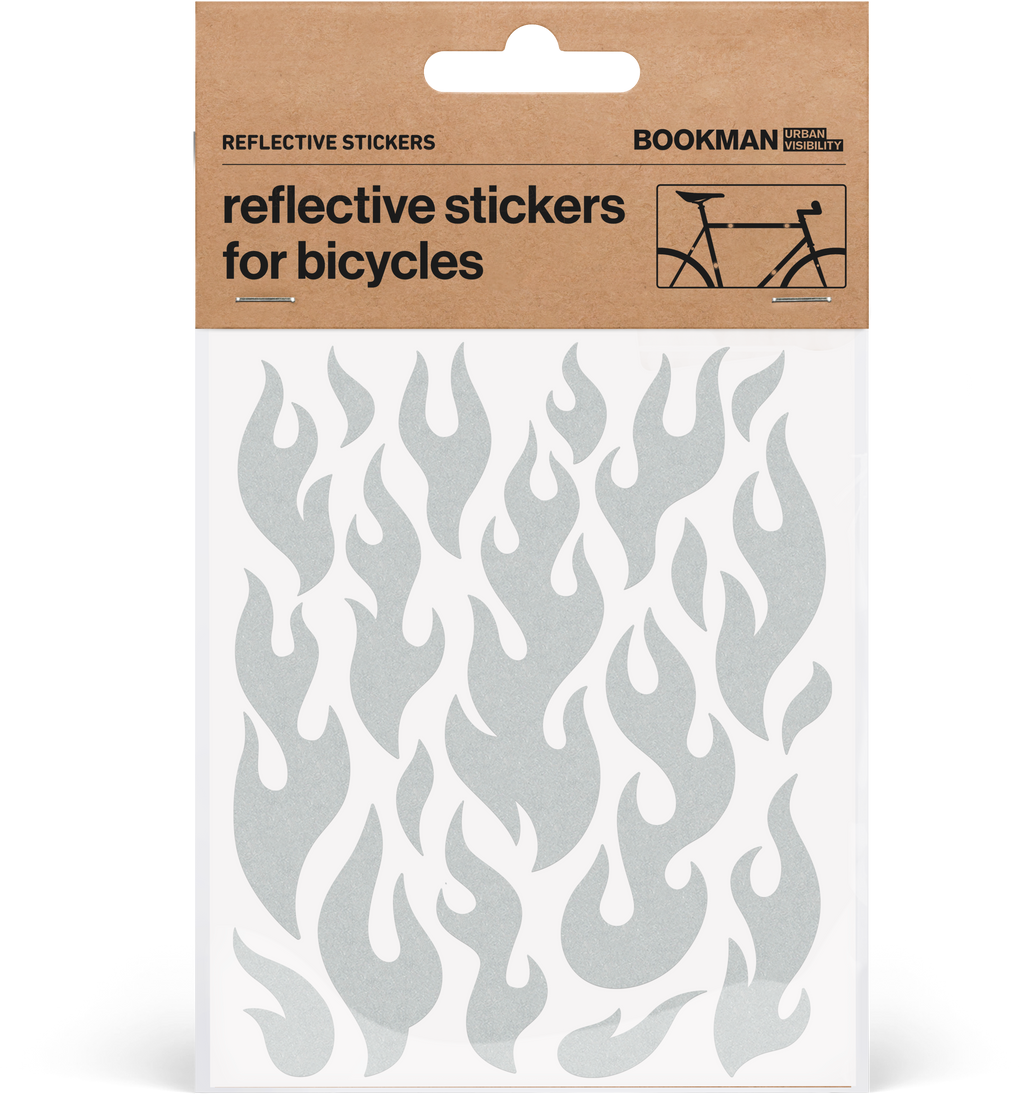 Reflective Stickers Flames White