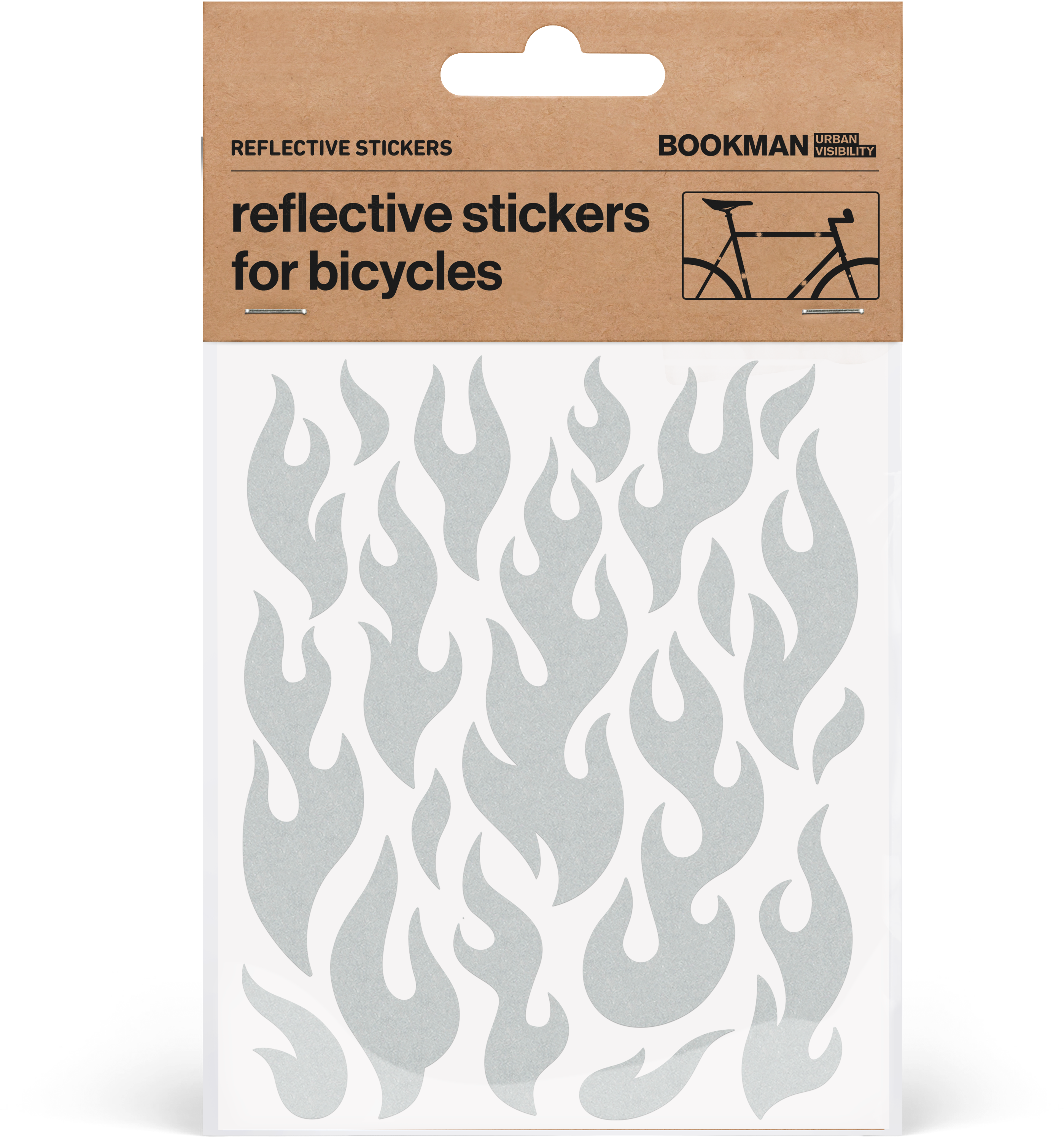 Reflective Stickers Flames White