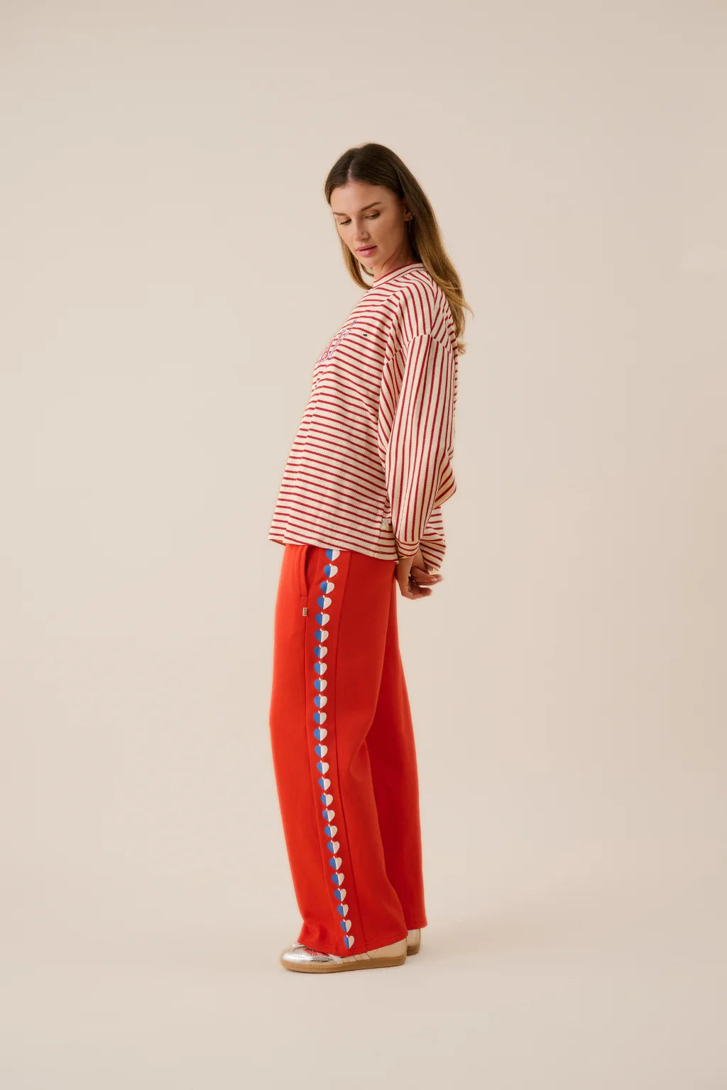 AJM Waffle Long Sleeve Top Red Alert