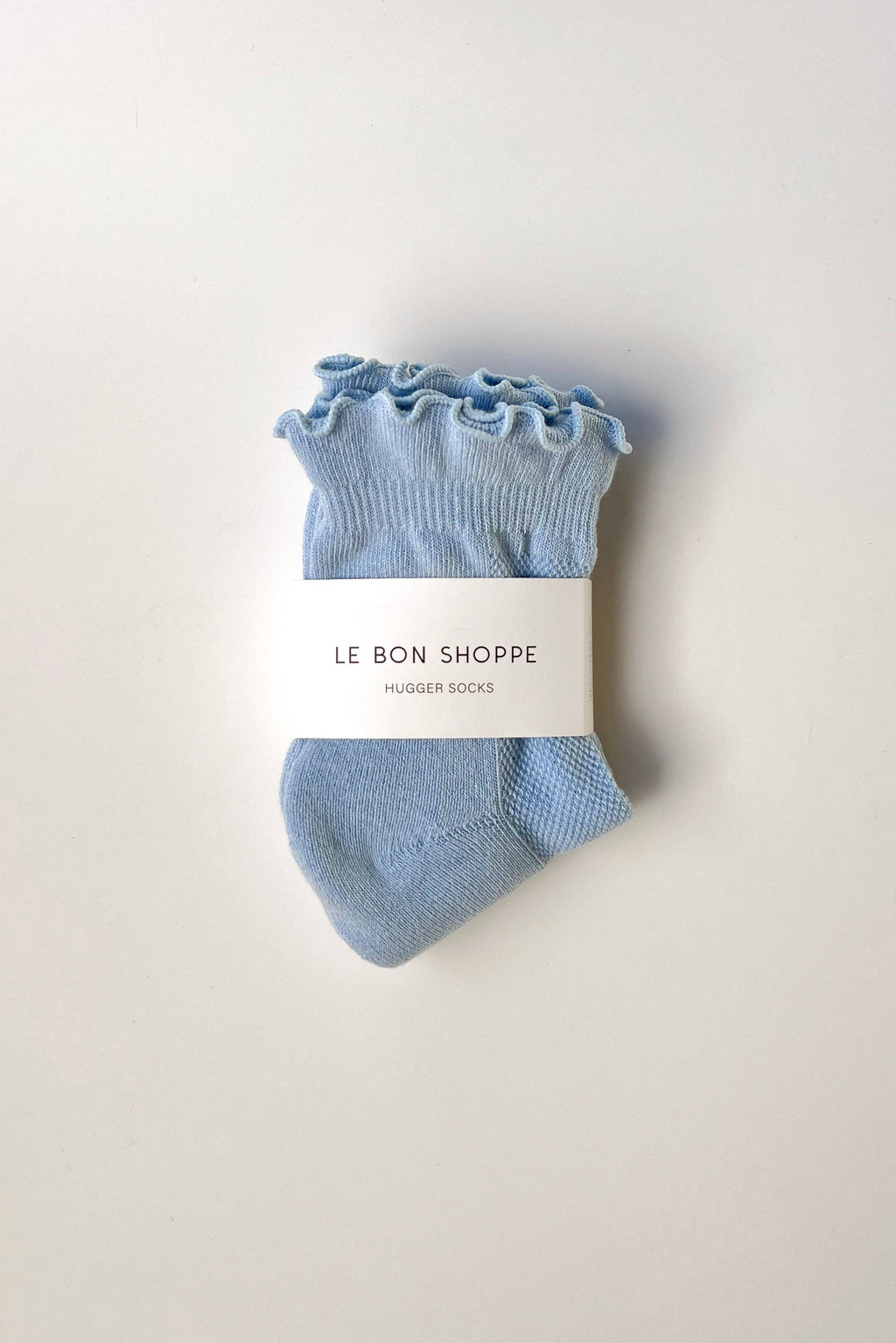 Ruffled Hugger Crew Socks - PERIWINKLE / RED