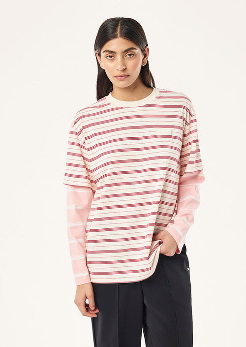 Spark Long Sleeve Tee in Soft Pink Stripe