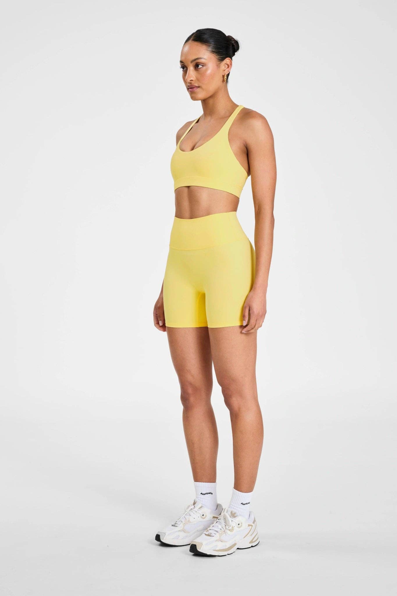 CLOUDCORE Cross Back Sports Bra: Butter Yellow