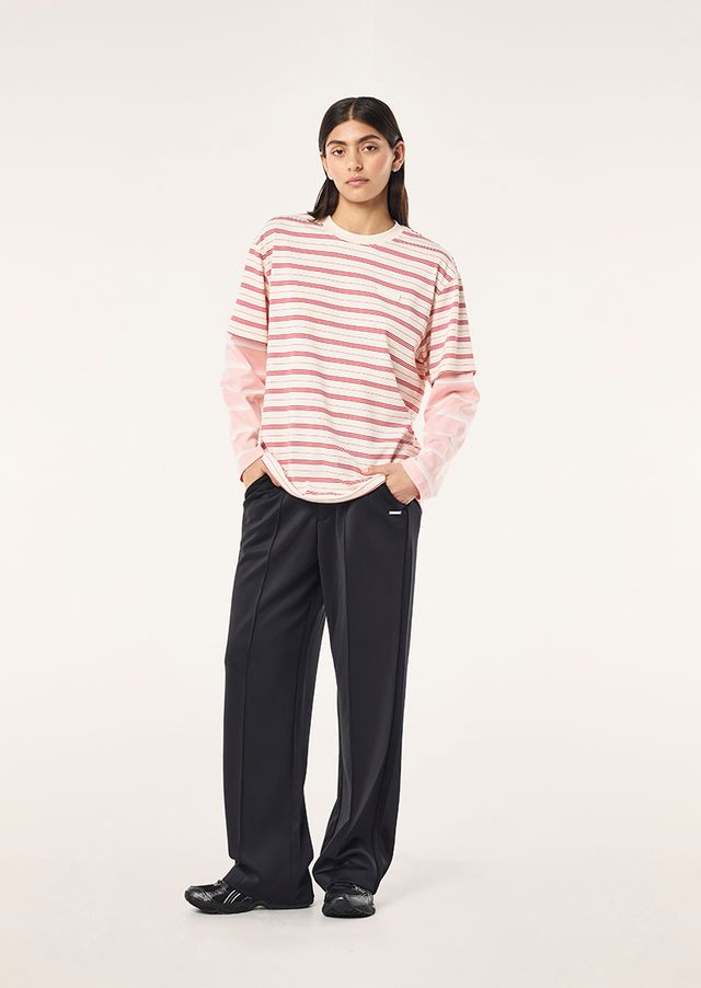 Spark Long Sleeve Tee in Soft Pink Stripe