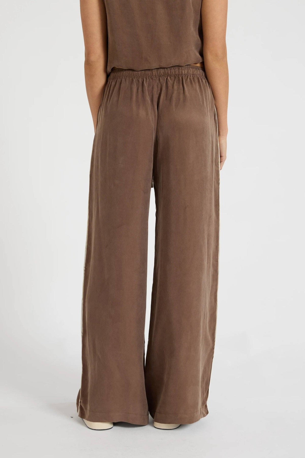 Cupro Contrast Pant - Latte