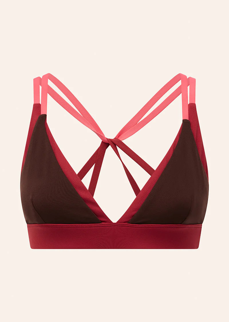 Activate Sports Bra In Mahogany & Diva Pink