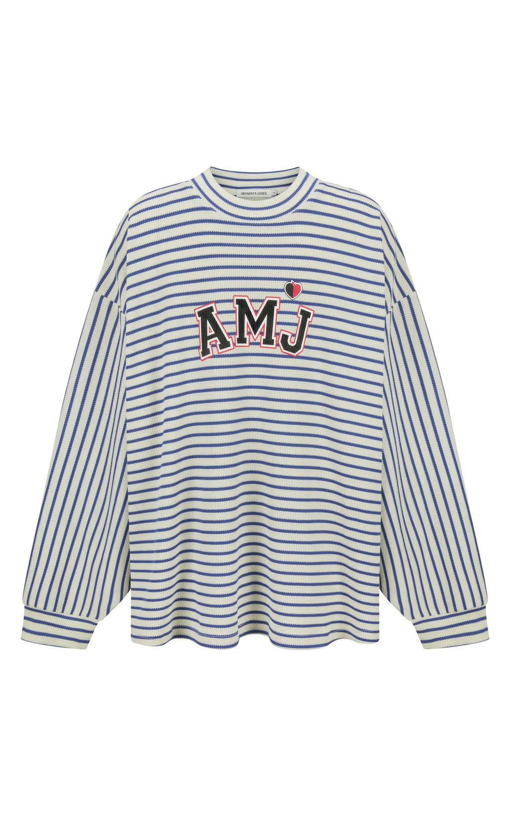 AJM Waffle Long Sleeve Top Dark Navy