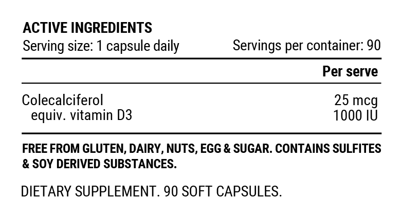 Vitamin D3 (90 capsules)