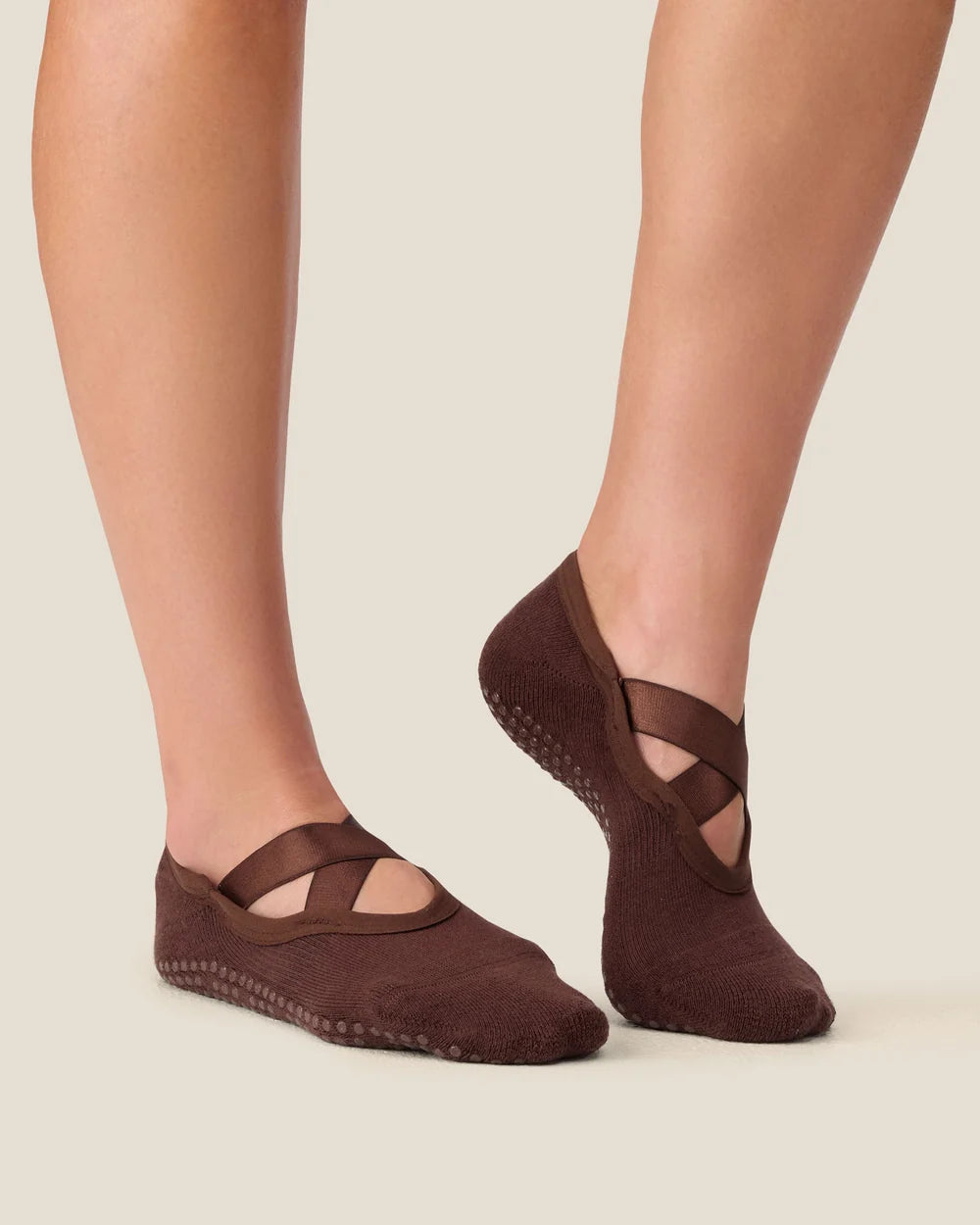 Ballet Grip Socks - Wide Cross Espresso