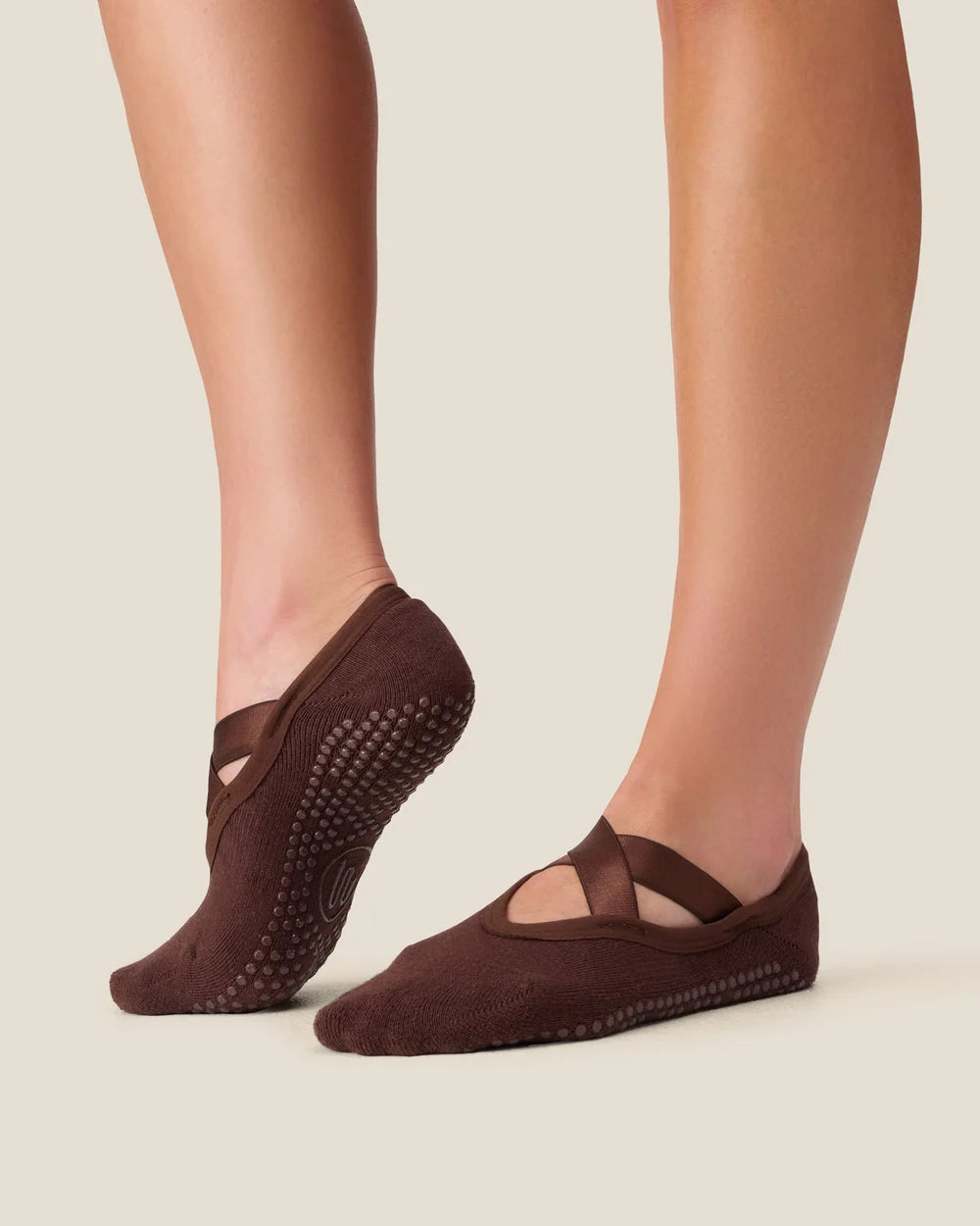 Ballet Grip Socks - Wide Cross Espresso