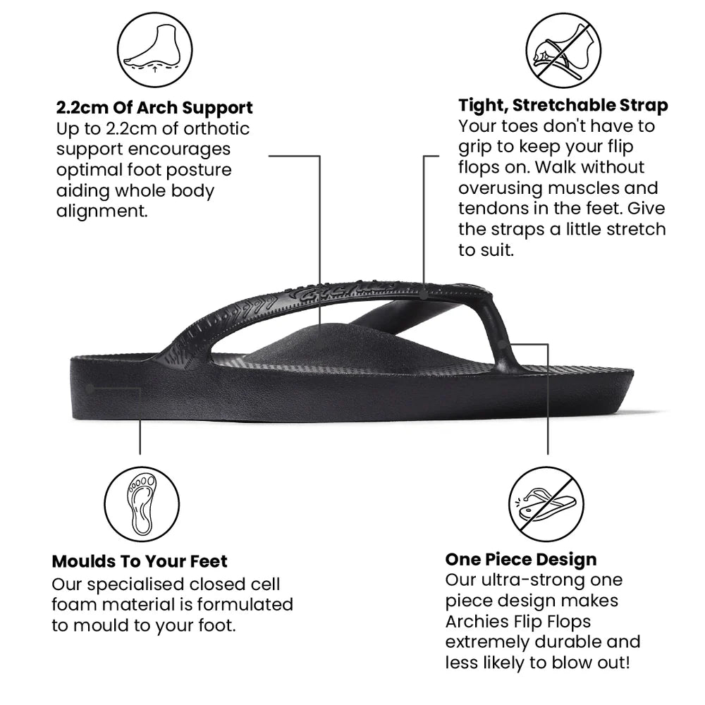 Original Arch Support Thongs - Black