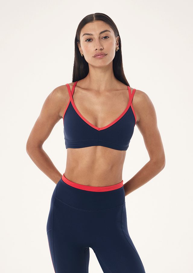 Paramount Sports Bra In Dark Navy & College Red