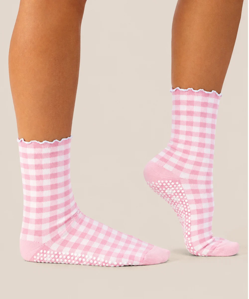 Crew Crip Socks - Picnic Check Pink