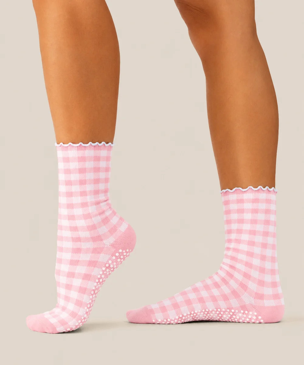 Crew Crip Socks - Picnic Check Pink