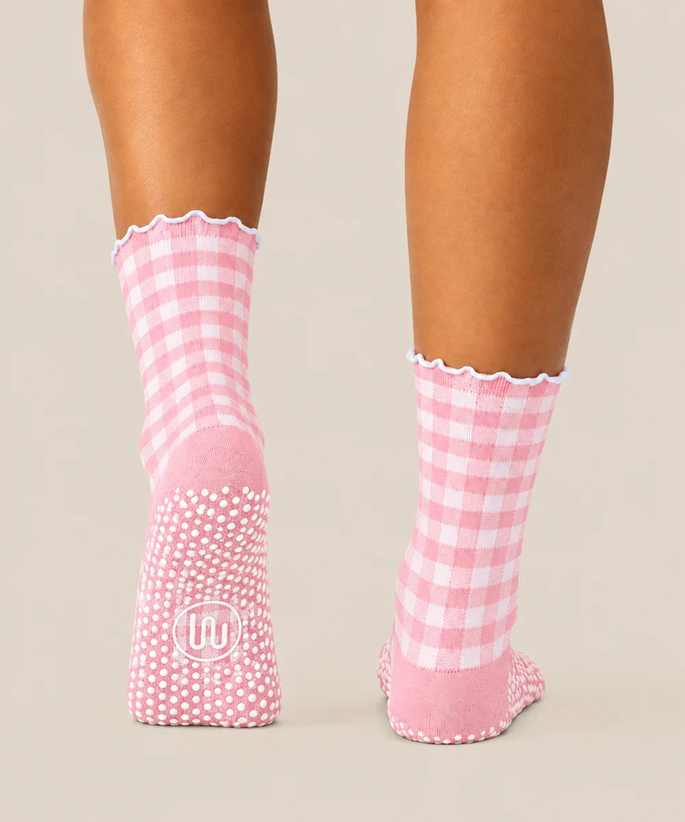 Crew Crip Socks - Picnic Check Pink
