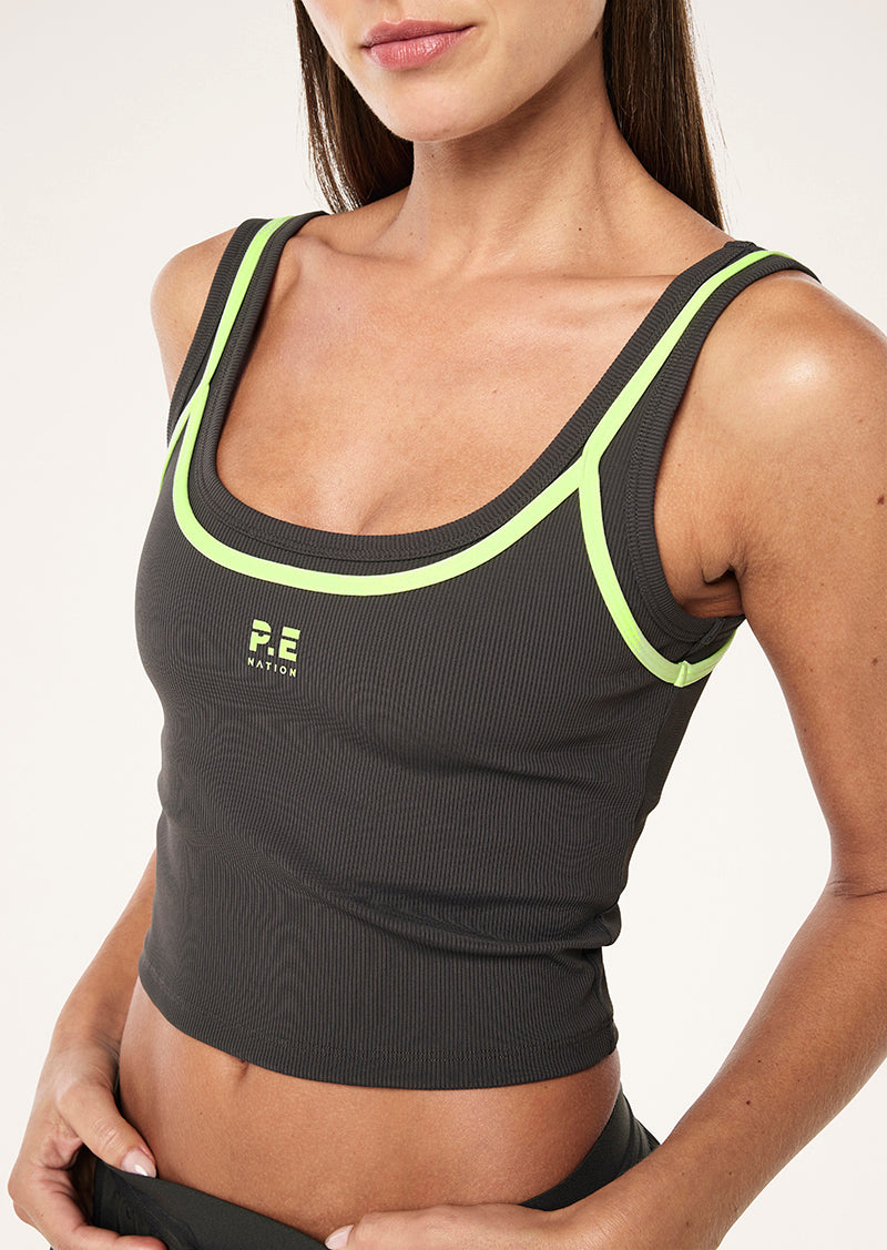 Forward Tank In Caviar & Washed Lime