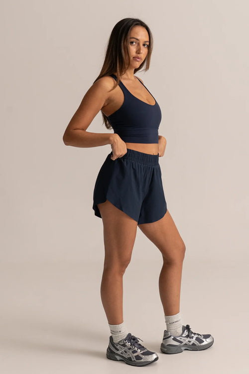 HyperLuxe Runners High Split Short- Navy