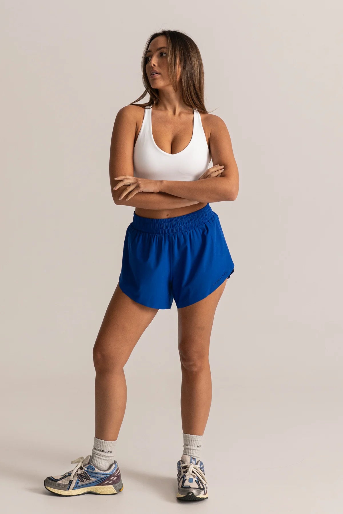 HyperLuxe Runners High Split Short- Cobalt