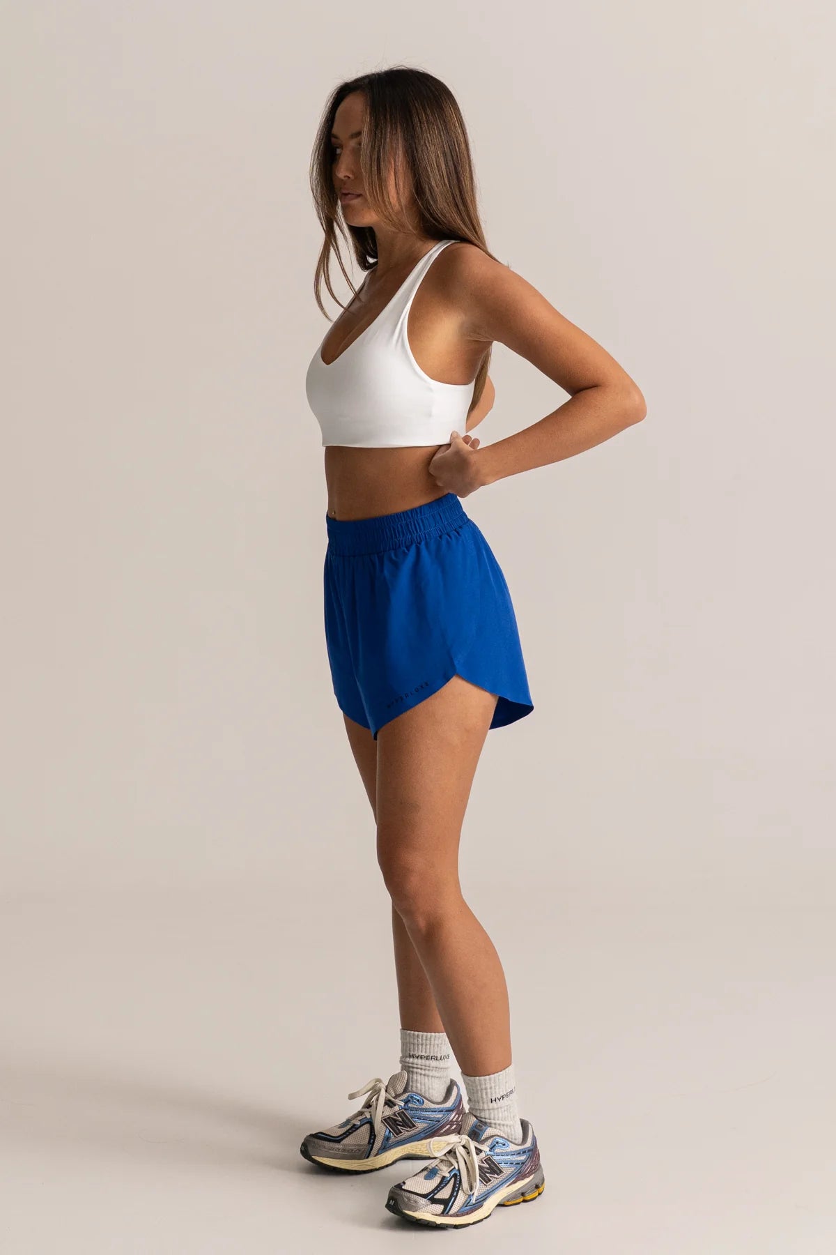 HyperLuxe Runners High Split Short- Cobalt