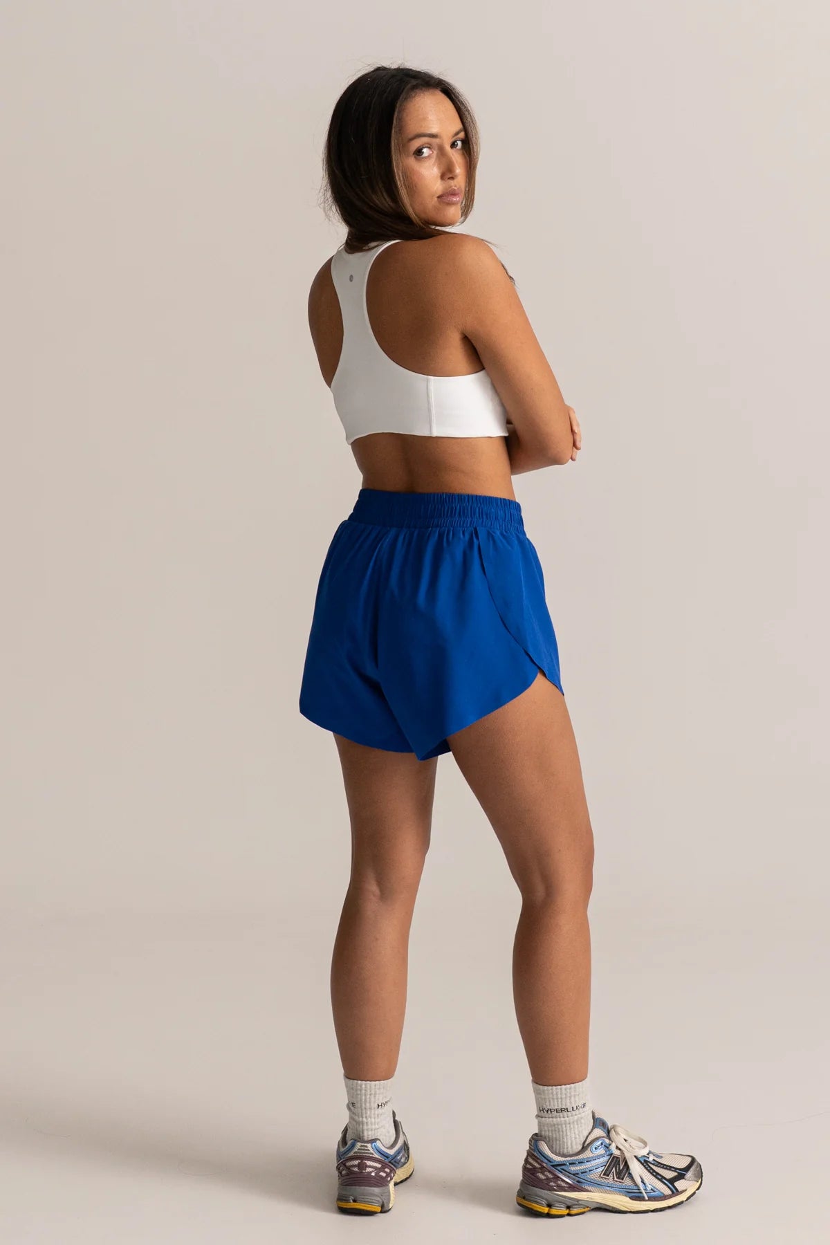 HyperLuxe Runners High Split Short- Cobalt