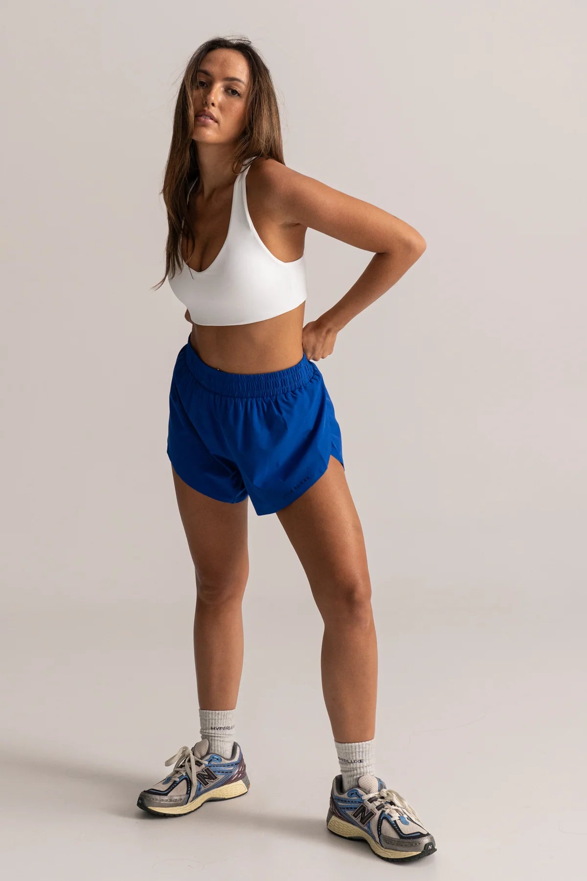 HyperLuxe Runners High Split Short- Cobalt