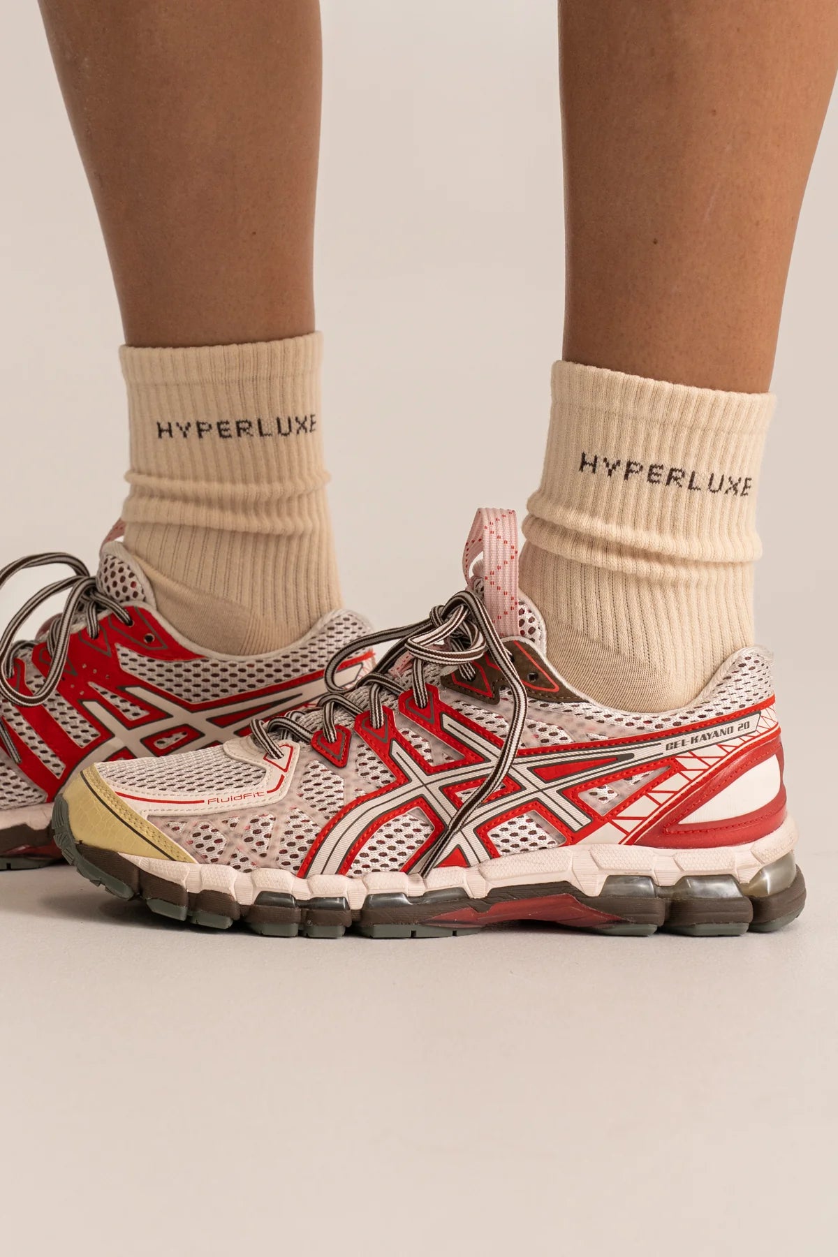 HyperLuxe Crew Sock- Cream