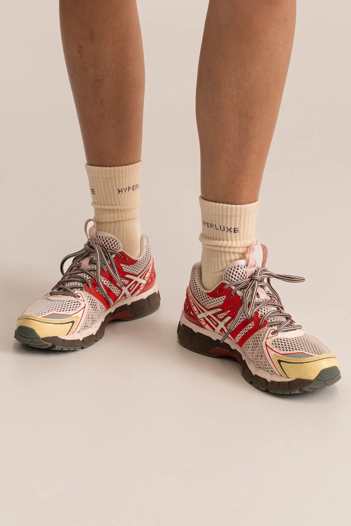 HyperLuxe Crew Sock- Cream