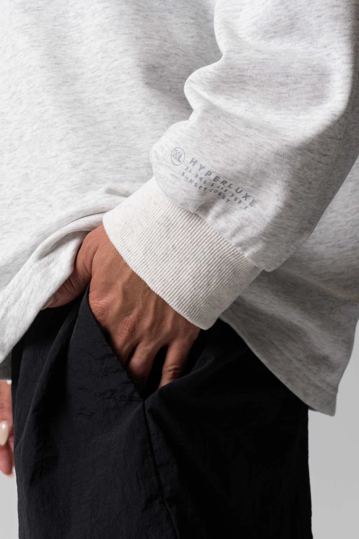 HyperLuxe Double Take LS- Grey Marle