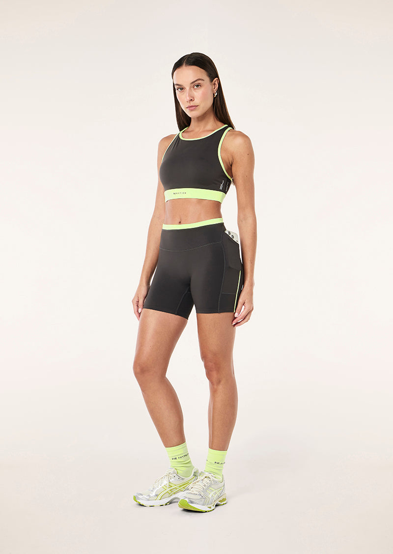 Rapid 5" Pocket Bike Short In Caviar & Washed Lime