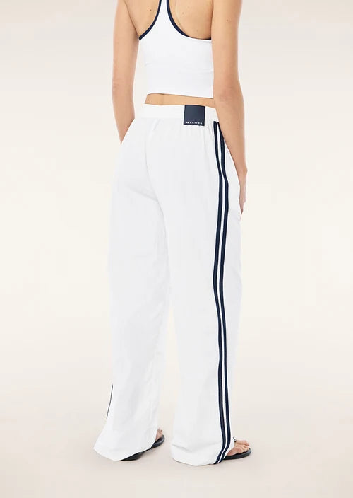 Relay Spray Track Pant In White & Dark Navy