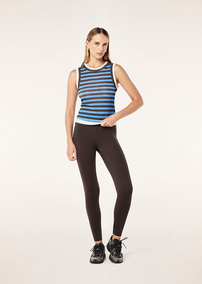 Serene Stripe Tank In Coffee Stripe