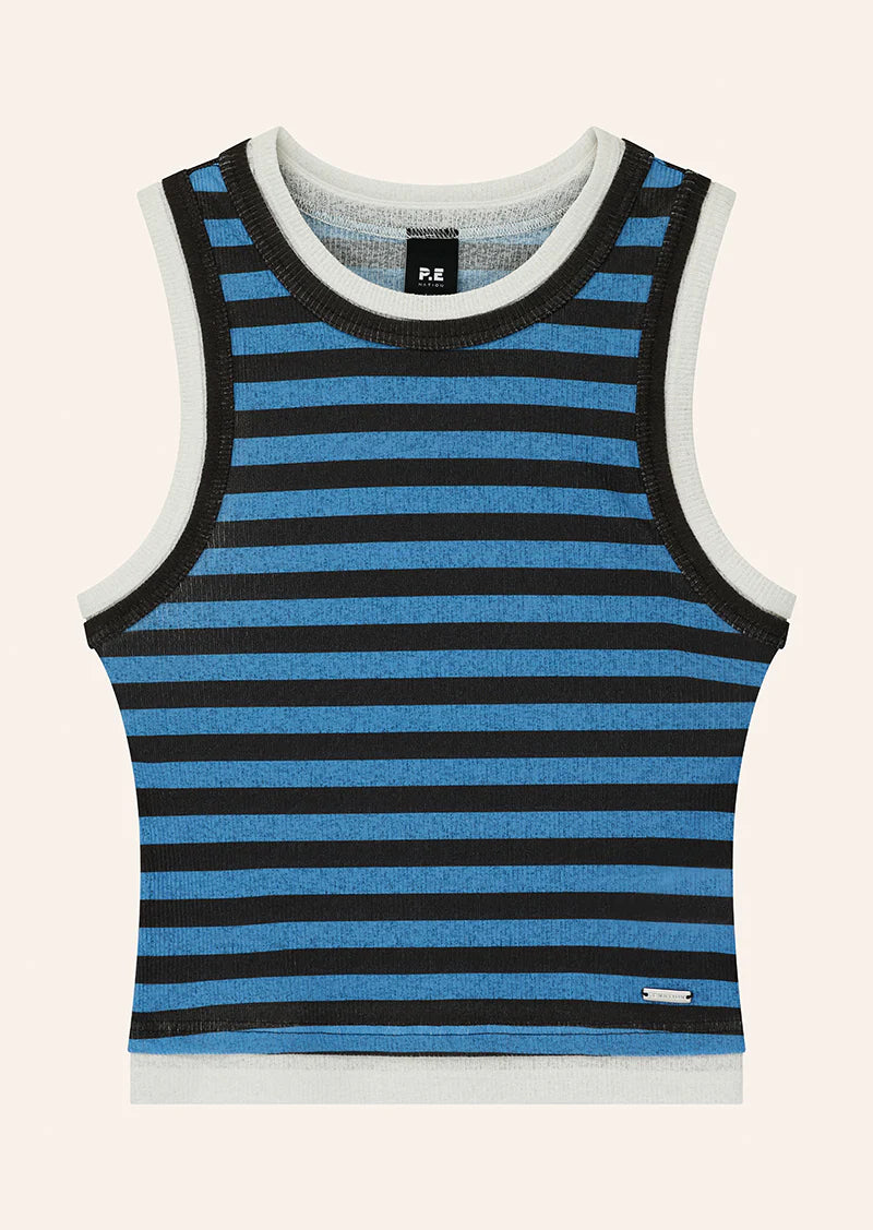 Serene Stripe Tank In Coffee Stripe