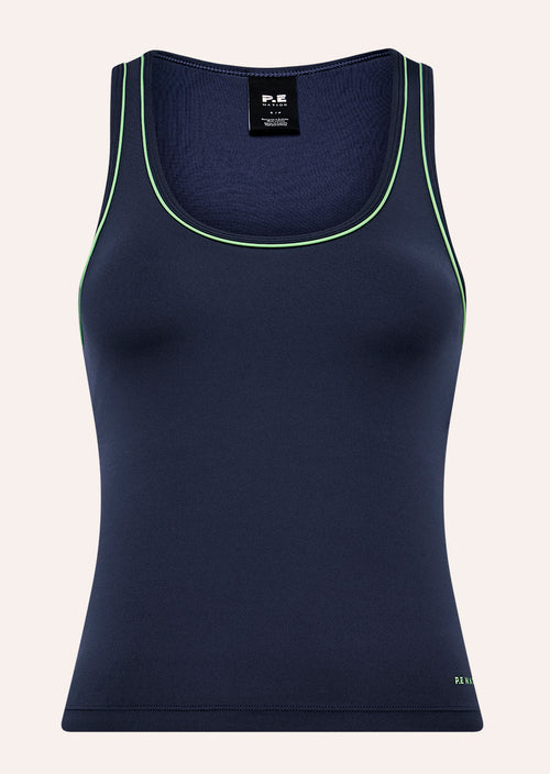 Spectrum Scoop Tank In Dark Navy & Kiwi Green