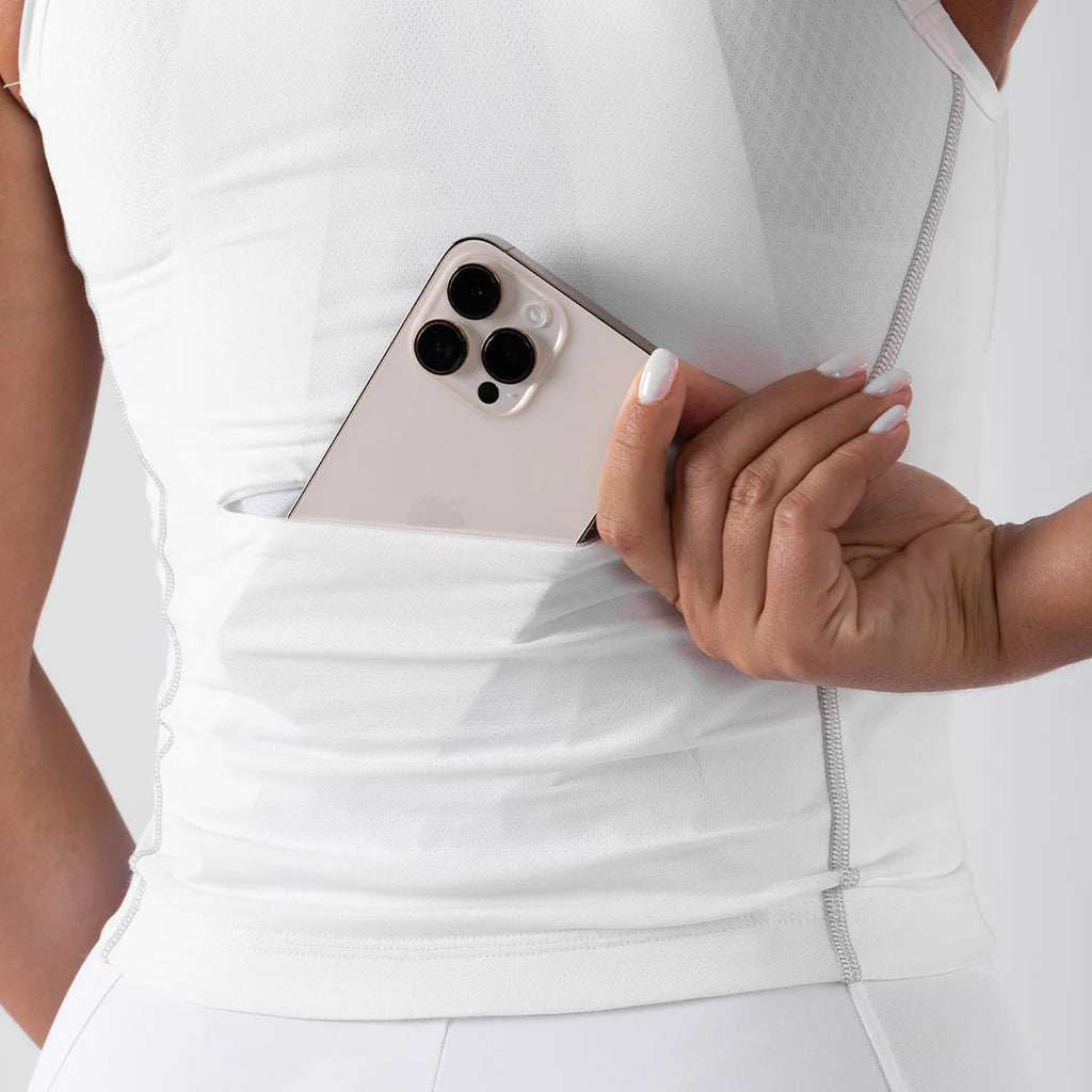 Women's Sleeveless Base Aero Vest - White Drift