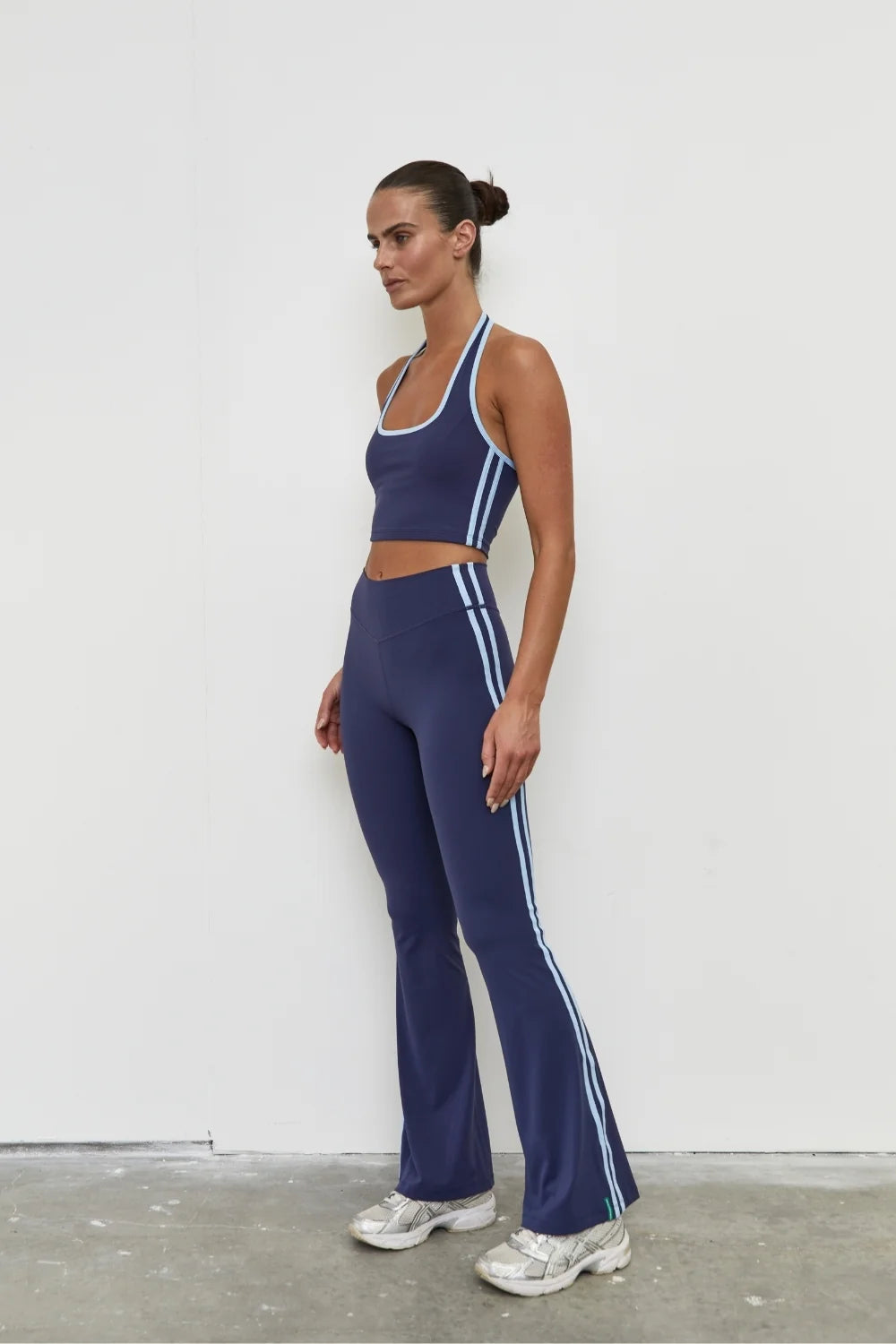 Vibration Flare - Midnight With Sky Blue Stripes