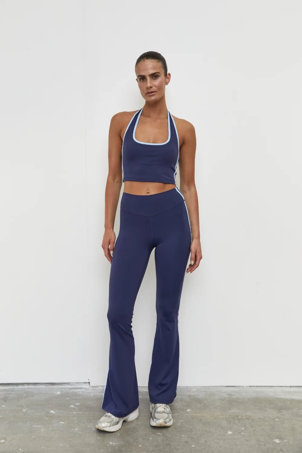 Vibration Flare - Midnight With Sky Blue Stripes
