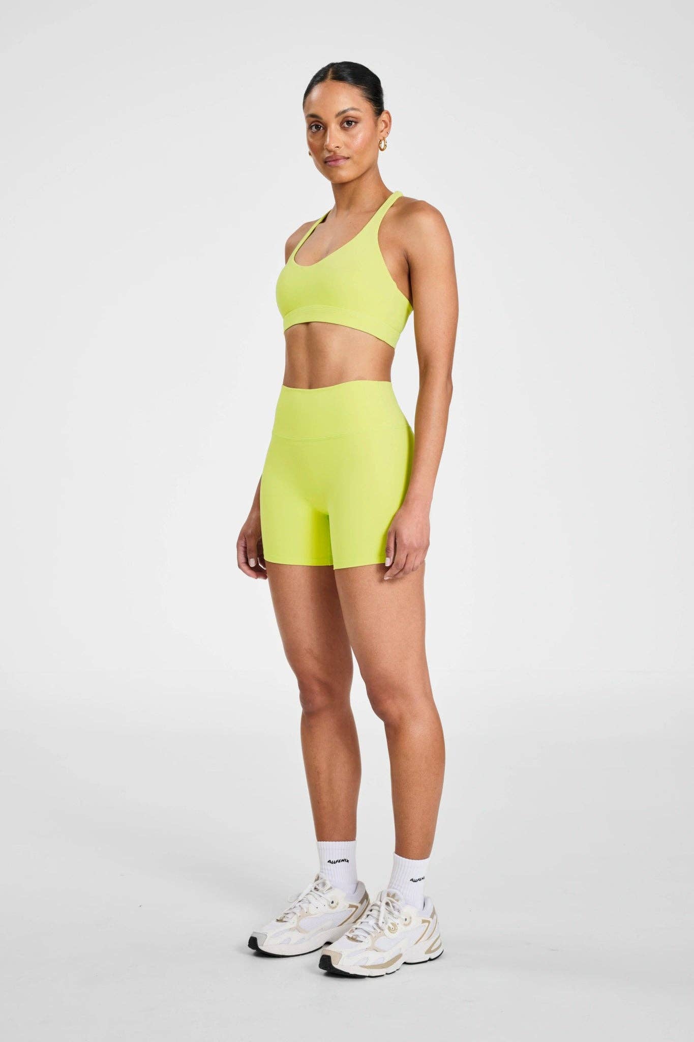 CLOUDCORE Cross Back Sports Bra: Lime